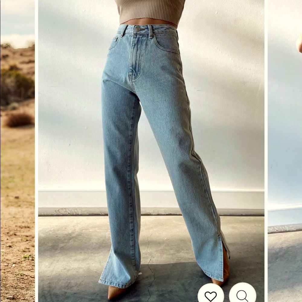 Like new Beige Botany high waisted split leg jeans / denim